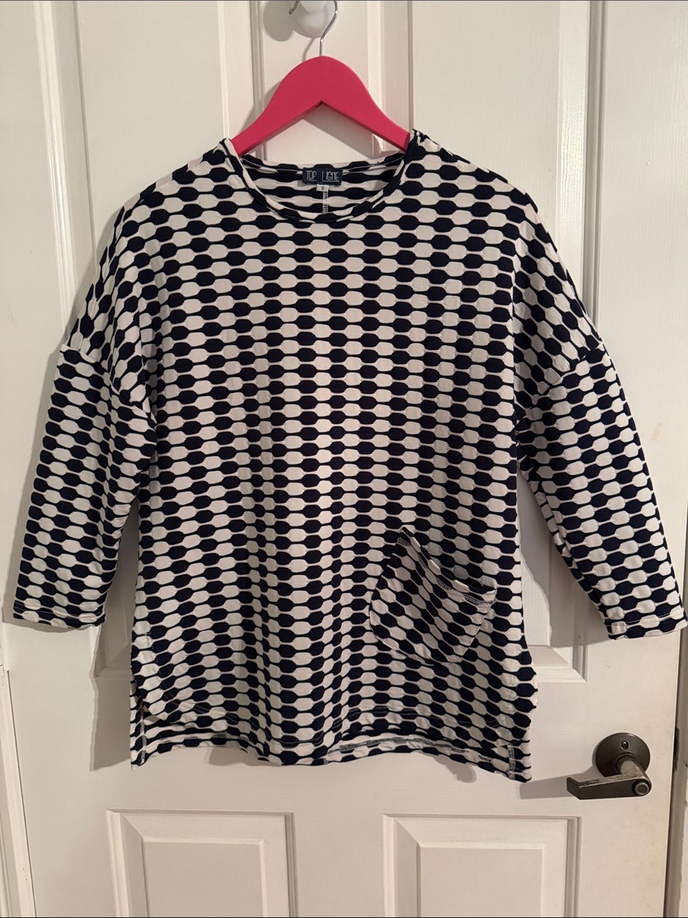 Black & White Geometric Crewneck Top